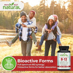 Why Not Natural Vitamin B12 5000 mcg Supplement with Methylcobalamin, Adenosylcobalamin and Hydroxy B12 Complex with Methylfolate 1000 mcg, L-5-MTHF, Made with Organic Spirulina