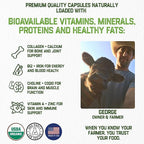 Grassfat Farm - USDA Certified Organic 100% Grassfed Beef Organ Supplements - Whole Cow with Nothing Added - Beef Liver, Kidney, Lungs, Heart, Bone & Muscle - NO Uterus or Fallopian - 30-Day Supply