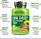 NATURELO Mens Multivitamins - One Daily Multivitamin for Men with Vitamins, Minerals & Organic Whole Foods, Boost Energy & Health, Non-GMO, 60 Vegetarian Capsules