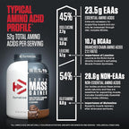 Dymatize Super Mass Gainer Protein Powder, Rich Chocolate, 52g Protein, 1g Creatine, 1280 Calories, 10.7g BCAAs, 245g Carbs, Contains Whey Protein Powder, Isolate, and Casein (8 Servings)