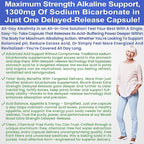 Bicarb Boost Sodium Bicarbonate Capsules Extra Strength 1300mg Organic Use Delayed-Release Sodium Bicarbonate Tablet, Kidney, Alkalinity, Health, Pure Baking Soda Tablet 120 Sodium Pills