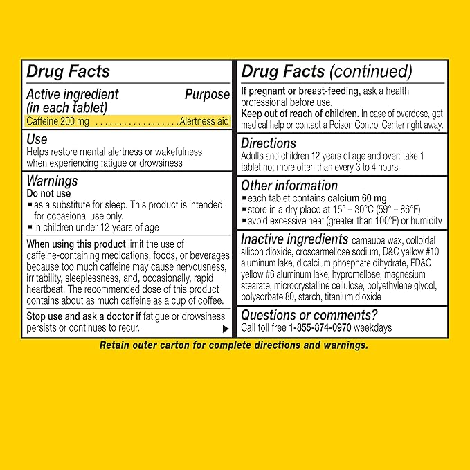 Vivarin, Caffeine Pills, 200mg Caffeine per Dose, Safely and Effectively Helps You Stay Awake, No Sugar, Calories or Hidden Ingredients, Energy Supplement, 40 Tablets (Pack of 2)