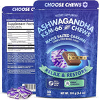 Ashwagandha KSM-66 Chews for Stress Relief & Mood Support, Organic Ashwagandha Gummies KSM 66 Alternative, Mood Support, Maple Salted Caramel Flavor, 30 Count