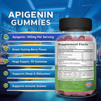 aSquared Nutrition Apigenin 100mg with L-Theanine 100mg Gummies - Apigenin Supplement for Sleep - Natural Extract Gummy Alternative to Capsules, Pills, Powder & Tea - 2 Per Serving (Pack of 3)