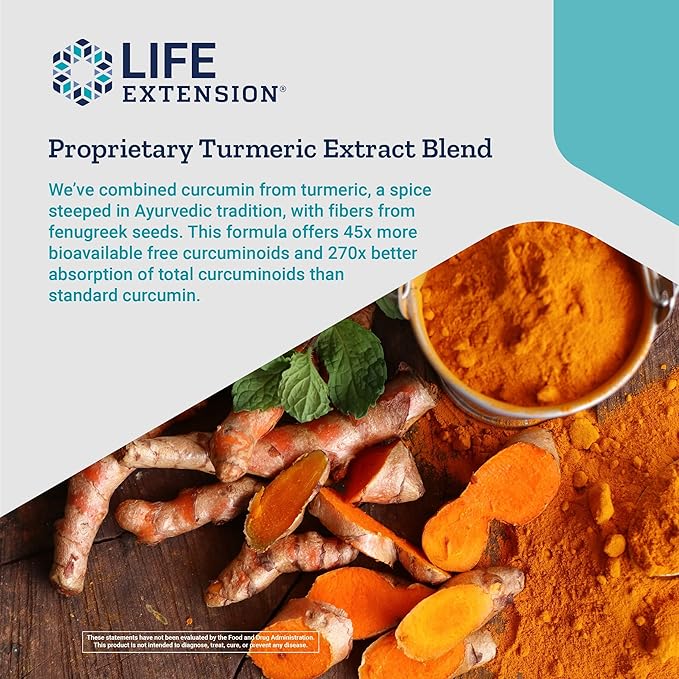 Life Extension Curcumin Elite Turmeric Extract, 90 Caps (Pack of 2)