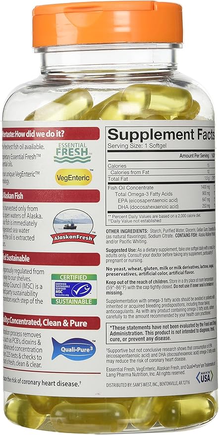 Members Mark Triple Strength Fish Oil 1400mg - 150 Ct