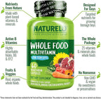 NATURELO Teen Multivitamin - Whole Food Multivitamin for Teenage Boys - Minerals Supplement for Active Kids - with Plant Extracts - Non-GMO - Vegan & Vegetarian - 60 Capsules