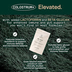 Adapt Naturals Colostrum Supplement with Lactoferrin & Beta-Glucan, Bio-Avail Grass Fed Bovine Colostrum Powder for Gut Health, Immune Support & Vitality | Non-GMO, 2500mg, Unflavored - 60 Days Supply