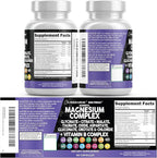 Clean Nutraceuticals Magnesium Complex with Magnesium Glycinate Citrate Malate Oxide Taurate Aspartate Orotate & Mag Chloride, Zinc Copper Manganese (90 Count (Pack of 2))