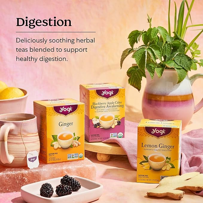 Yogi Tea Stomach Ease - 16 Bags per Pack (4 Packs) - Digestive Tea to Help Soothe & Calm the Stomach - Includes Licorice, Fennel, Ginger, Peppermint & More