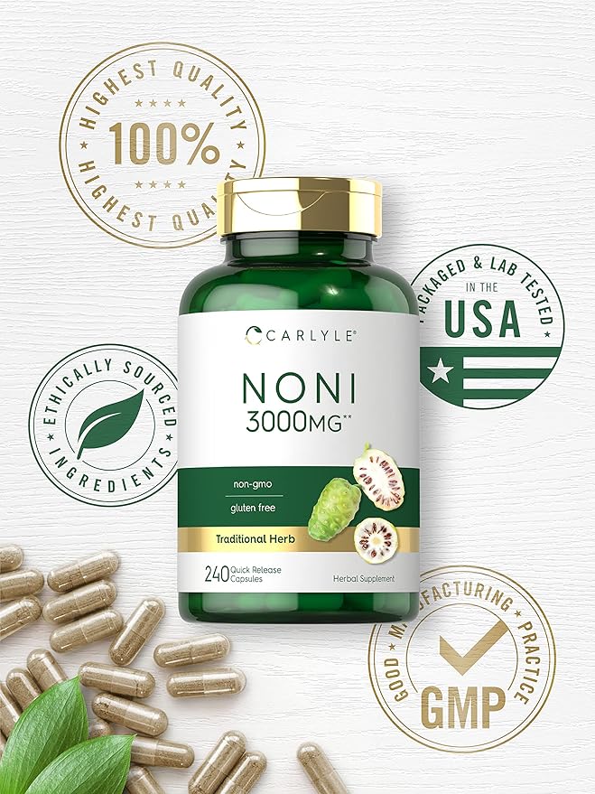 Carlyle Noni Fruit Capsules | 240 Count | Non-GMO, Gluten Free | Traditional Herb Supplement