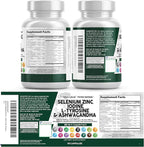 Clean Nutra Selenium 300mcg Iodine 500mcg Thyroid Support for Women & Men | L Tyrosine 500mg Ashwagandha Supplement Bladderwrack, Turmeric, Kelp, Schisandra Zinc Pills Capsule Supplements
