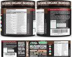 Organic Mushroom Supplement | Ashwagandha Lions Mane Cordyceps Turkey Tail Reishi Mushrooms Maca Root Black Hoof Chaga Tremella Agarikon Shiitake Oyster Powder Capsules Sporgenic By Clean Nutra (1)