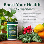 Greens First Original Greens Powder - 49 Superfoods - Organic Fruits & Veggies - Prebiotics, Probiotics & Digestive Enzymes - Antioxidant Smoothie - Dairy Free, Vegan, Non-GMO (Chocolate, 30 Servings)