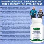 Bicarb Boost Sodium Bicarbonate Capsules Extra Strength 1300mg Organic Use Delayed-Release Sodium Bicarbonate Tablet, Kidney, Alkalinity, Health, Pure Baking Soda Tablet 120 Sodium Pills