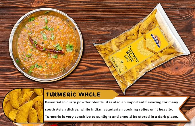 Rani Turmeric (Haldi) Root Whole Spice, Dried 7oz (200g) ~ All Natural | 100% Pure | Vegan | Gluten Friendly | NON-GMO | Kosher | Indian Origin