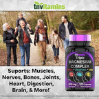 Triple Magnesium Complex Supplement 500mg: Magnesium Glycinate, Citrate, & Oxide - 120 Capsules (4 Month Supply!) | 1 Capsule Serving Provides 125% Daily Value | Non-GMO, Made in The USA!