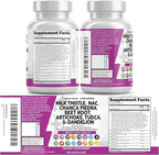 Clean Nutraceuticals Milk Thistle NAC Chanca Piedra Beet Root Artichoke Astragalus Dandelion Root - Liver Cleanse Detox & Repair Supplement Plus TUDCA Choline & Ginger - 1Pack
