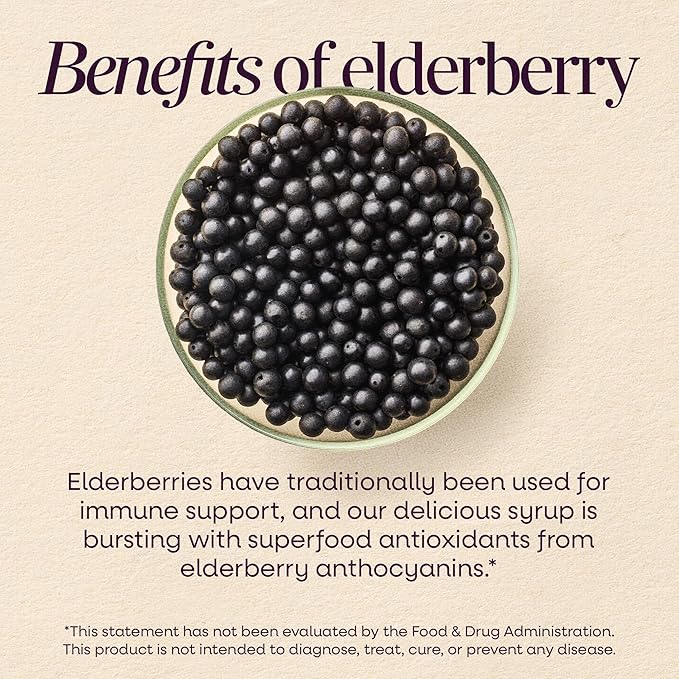 Nature's Way Sambucus Kids Immune Elderberry Syrup, Black Elderberry Extract with Echinacea & Propolis, Traditional Immune Support for Children with Superfood Antioxidants(1), Berry Flavored, 8 Fl Oz