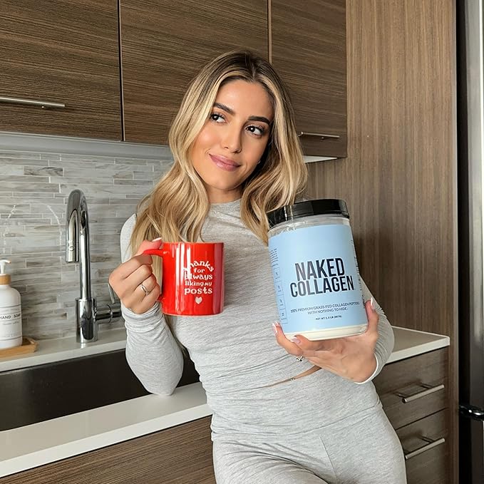 NAKED Collagen Advanced - Peptides Protein Powder, Hyaluronic Acid, Vitamin C, Pasture-Raised, Grass-Fed Hydrolyzed Collagen Supplement, Paleo Friendly, Non-GMO, Keto, Gluten Free, 1.3LB