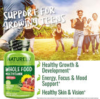 NATURELO Multivitamins for Teenage Girls/Boys, 120 Capsules, Whole Food Multivitamin with Minerals, Non-GMO, Vegetarian
