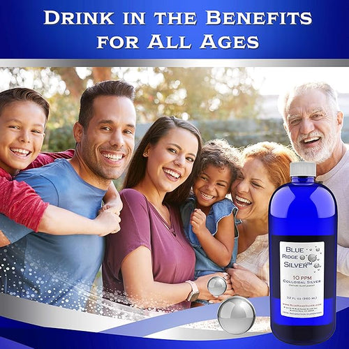 10 ppm 32 oz Colloidal Silver Natural Immune Support Health Supplement