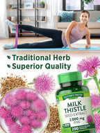 Nature's Truth Milk Thistle Supplement | 200 Capsules | Non-GMO and Gluten Free Seed Extract | Silymarin Marianum