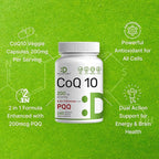 DEAL SUPPLEMENT CoQ10 200mg with PQQ 200mcg, 240 Veggie Capsules | Bioavailable Coenzyme Q10 Complex | Supports Heart, Energy & Brain Health | Antioxidant Support | Non-GMO