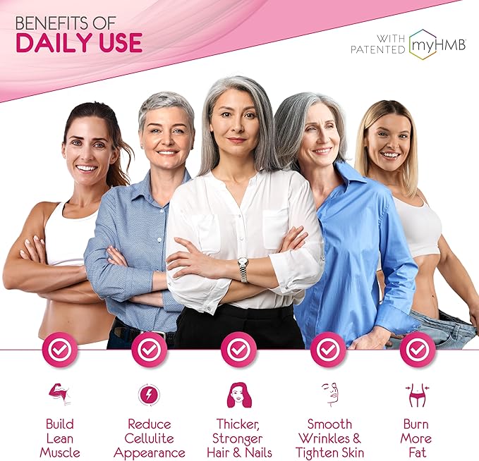 AgelessLX HMB Supplements for Women - Collagen Enhancer Capsules - Anti-Aging for 40 + Lean Muscle Builder - Biotin, Vitamin D3 K2 Supplement for Youthful Skin - 60 Servings