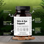 Santa Cruz Paleo Skin & Eye Capsules, Simple Daily Formula for Skin Appearance & Eye Routine, Clean Ingredients, Gluten Free, Keto & Paleo Friendly, 60 Capsules