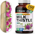 BIO KRAUTER® Milk Thistle Supplement for Liver Cleanse & Detox - Pure Vegan Milk Thistle Extract 1400 mg per Serving Сontains Silymarin - 250 Capsules, 125 Days of Supply, Non-GMO