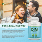 Purely Holistic DIM Supplement 400mg Plus Bioperine - 150 Vegan Capsules - 5 Month Supply - Hormone Balance for Women & Men - High Strength Diindolylmethane