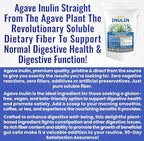 Organic Inulin Powder (48oz/3 lbs) Gentle Agave Prebiotic Soluble Fiber Supplement for Digestive Support, Gut Health, Vegan Baking, Smoothies & Drinks