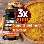 Just One Vegan Turmeric Curcumin Capsule a Day – 95% Curcuminoids Turmeric Curcumin 3X Formula with BioPerine® Black Pepper – Extra Strength – Supports Joint Comfort & Healthy Lifestyle – 2 Months