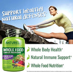 NATURELO Whole Food Multivitamin + Immune Blend with Elderberry & Mushrooms - Complete Multivitamin with Extra Immune Support - C, D3, Zinc, Elderberry, Reishi, Shitake, 60 Vegan Capsules (Pack of 2)