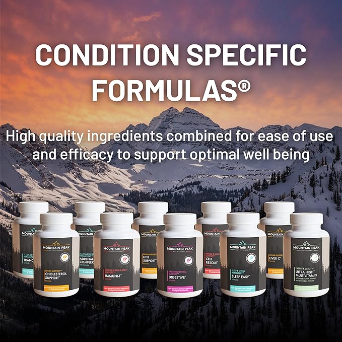Mountain Peak Adrenal B Complex - Cortisol Support w/Ashwagandha, Vitamin B6, B12 & C - Helps Support Stress Levels - Encodcrine & Nervous System Support Supplement (90 Vegetarian Capsules)