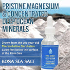 Pure Hawaii Deep Ocean Magnesium Drops – Made in Hawaii – with Other Trace Minerals – Easy to Take Liquid 2 Fl. Oz. -Support Brain, Immune, and Heart Health
