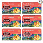 Celestial Seasonings Peach + Probiotics Herbal Tea, Caffeine Free, 16 Tea Bags Box (Pack of 6)