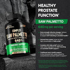 Saw Palmetto for Men 640mg - Pumpkin Seed | Nettle | Zinc & Pygeum - Prostate Health & Urinary Supplement - DHT Blocking & Hair Support - 45% Fatty Acids, Clinical Strength - Made in USA, 120 Capsules