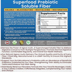 Organic Inulin Powder (48oz/3 lbs) Gentle Agave Prebiotic Soluble Fiber Supplement for Digestive Support, Gut Health, Vegan Baking, Smoothies & Drinks