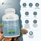 Purely Holistic Pine Bark Extract 350mg 180 Vegan Capsules 95% Proanthocyanidins - French Maritime Pine Bark Extract - Non GMO & Pesticide Free Antioxidant Supplement