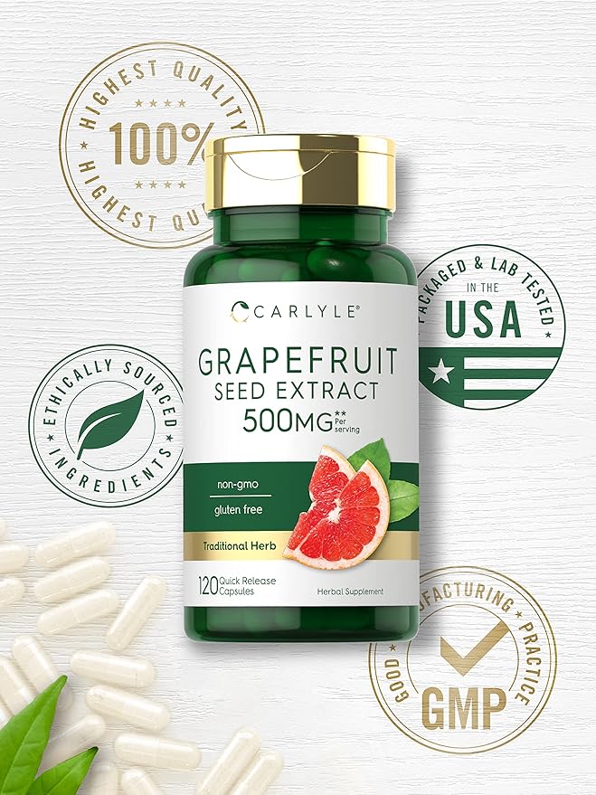 Carlyle Grapefruit Seed Extract | 120 Capsules | Maximum Strength | Non-GMO, Gluten Free