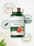 Carlyle Grapefruit Seed Extract | 120 Capsules | Maximum Strength | Non-GMO, Gluten Free