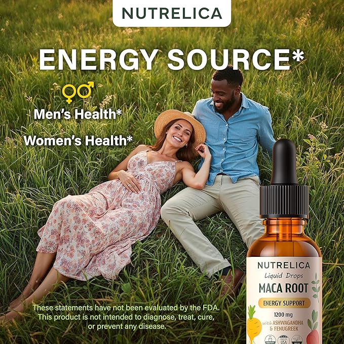 Maca Root with Ashwagandha & Fenugreek – Herbal Wellness & Vitality Support – 1200mg, No Sugar, Vegan, Non-GMO