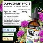 BIO KRAUTER® Milk Thistle Supplement - Liquid Pure Vegan Milk Thistle Extract 680 mg per Serving 2 Fl.Oz 28 Days of Supply - Liver Cleanse & Detox, Сontains Silymarin - Alcohol & Sugar Free