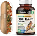 BIO KRAUTER® Pine Bark Extract for Circulatory & Antioxidant Support - Vegan French Maritime Pine Bark Herbal Supplements - Natural Antioxidants & Skin Support - 400 mg per Serving, 100 Сapsules