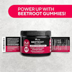 Beet Root Gummies – Beetroot Supplement with CoQ10, Grape Seed, Vitamin C, B12 & B3 – Nitric Oxide Gummies for Circulation Support – Beet Supplement for Energy & Immune Support – 60 Beets Chews