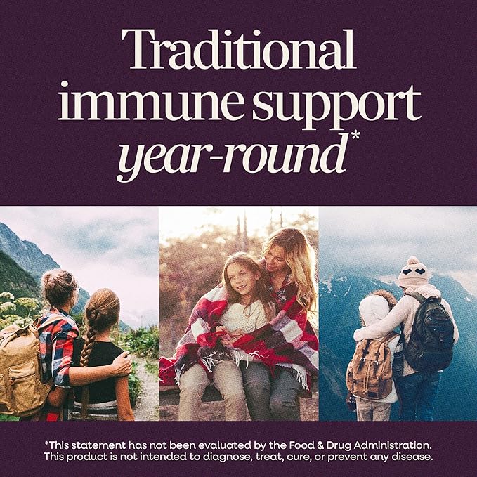 Nature’s Way Sambucus Traditional Elderberry Syrup for Traditional Immune Support* with Highly Concentrated Black Elderberry Extract & Superfood Antioxidants, Adults & Kids 7+, Berry Flavored, 4 Fl Oz