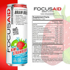 FOCUSAID ZERO SUGAR Nootropics Blend, Alpha-GPC, GABA, 100mg Natural Caffeine from Green Tea, Yerba Mate, Vitamin B-Complex, Keto-Friendly, No Artificial Sweeteners, 12 Fl Oz (Pack of 12)