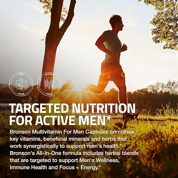 Bronson Multivitamin for Men All-in-One Daily Coverage Formula Key Vitamins, Minerals & Herbs to Support Men's Health, 120 Capsules